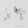 MULTI CZ CROSS CENTER HEART CZ 316L SURGICAL STEEL L-SHAPE NOSE RING